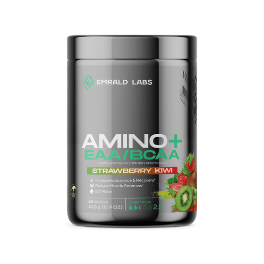 Emrald Labs Amino+ | EAAs/BCAAs & EMRALD-Amino+-60Srv-Straw