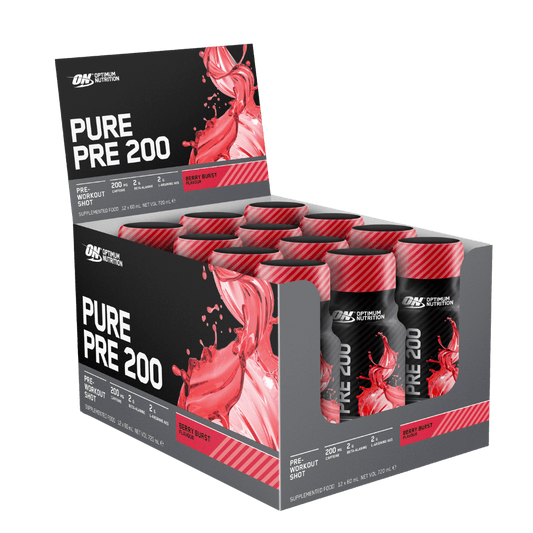 Optimum Nutrition Pure Pre 200 & ON-PURE-PRE-200-12x60ml-BERRY