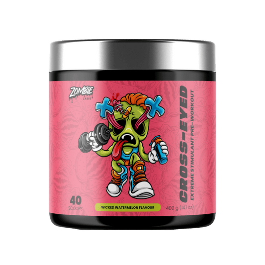 Cross-Eyed Pre Workout 40 Serves & ZOMBIE-CrossEyed-40Srv-Water