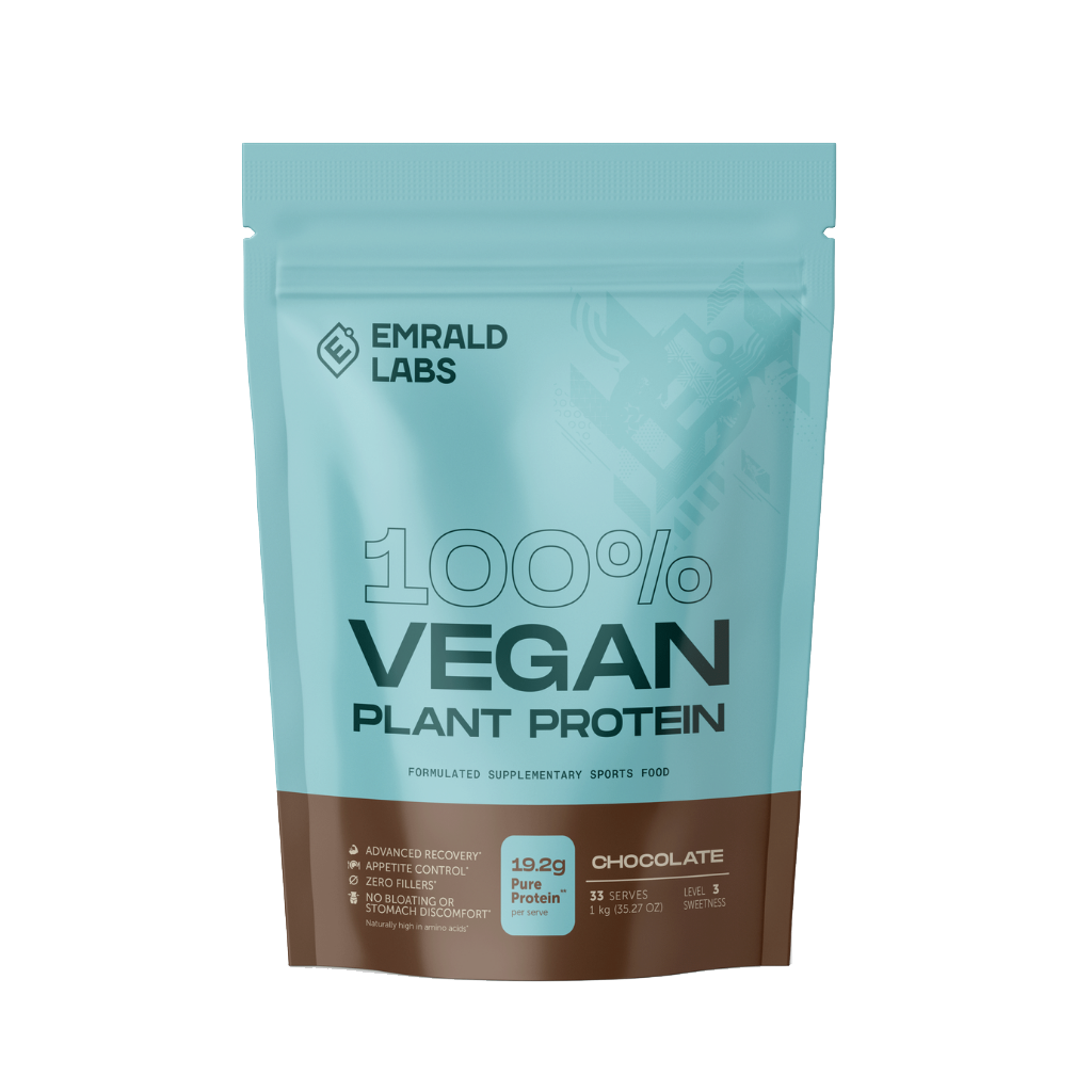 Emrald Labs Vegan Protein (4) & Emrald-100%-Veg-1kg-Choc