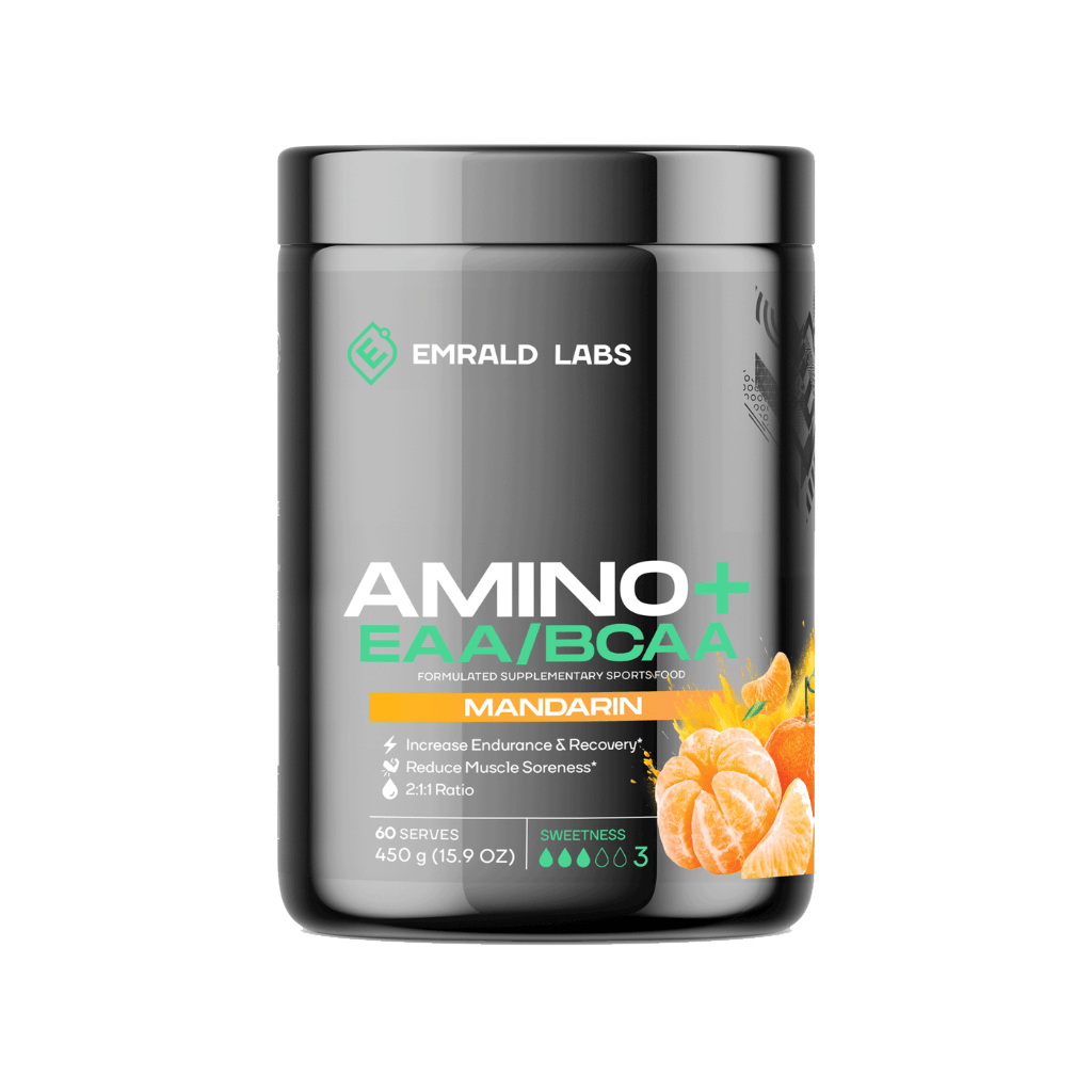 Emrald Labs Amino+ | EAAs/BCAAs (8) & EMRALD-Amino+-60Srv-Mand