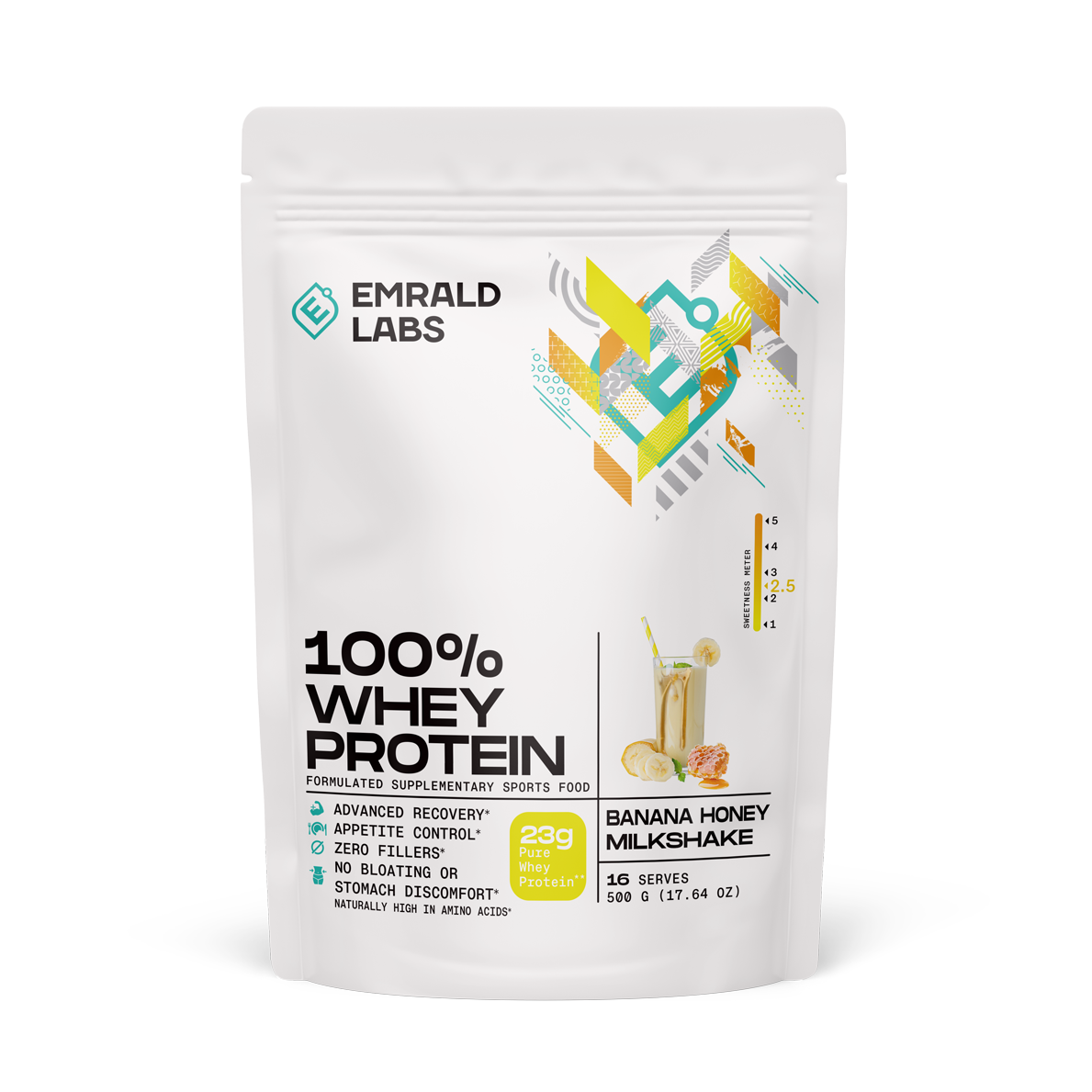 Emrald Labs 100% Whey Protein (36) & Emrald-100%Whey-500g-Ban