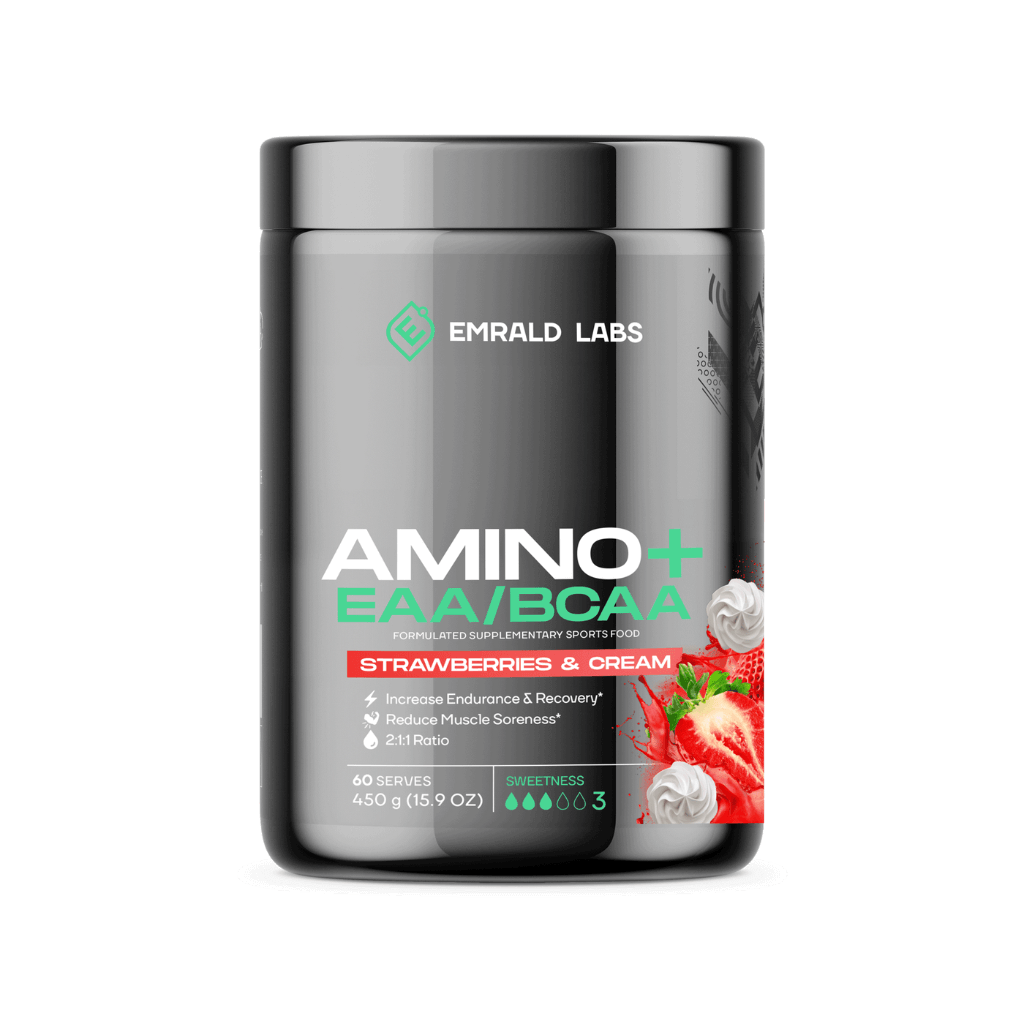 Emrald Labs Amino+ | EAAs/BCAAs (9) & EMRALD-Amino+-60Srv-SC