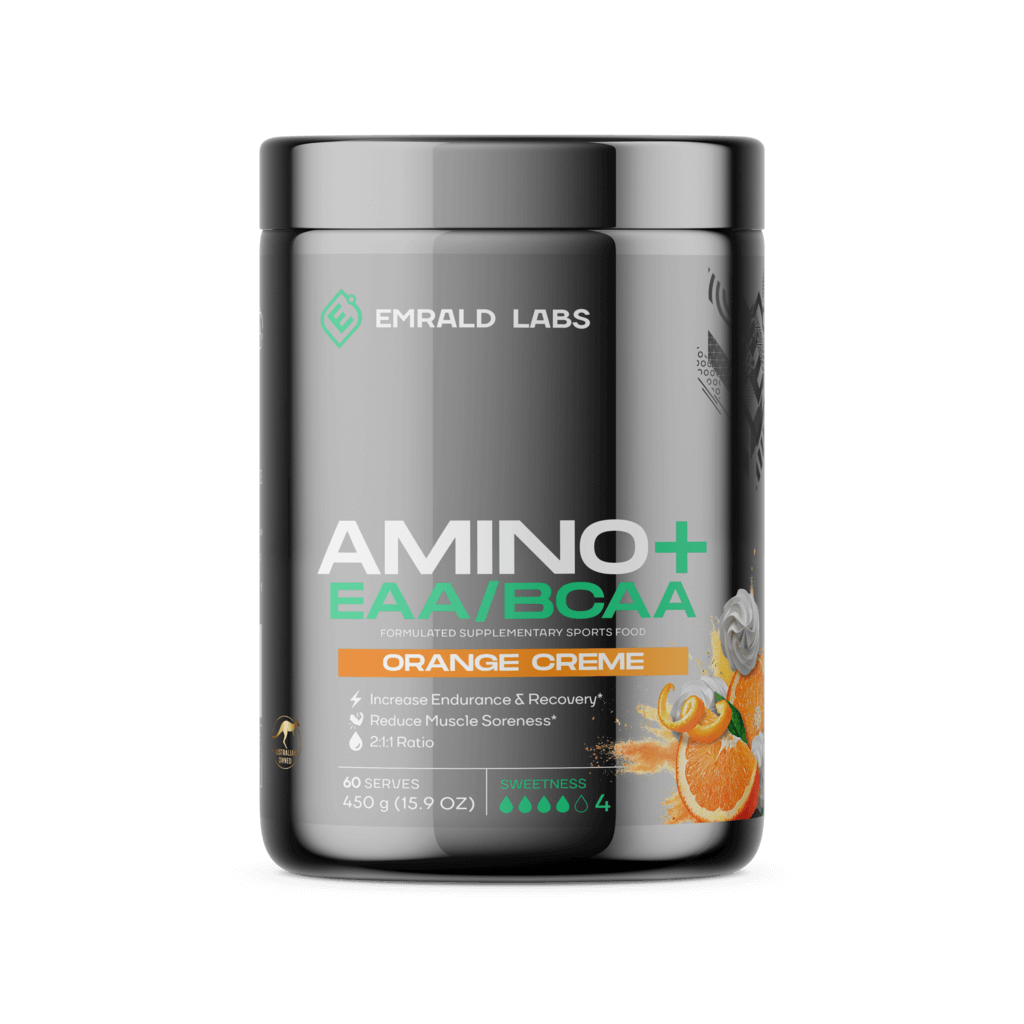 Emrald Labs Amino+ | EAAs/BCAAs (3) & EMRALD-Amino+-60Srv-Ora