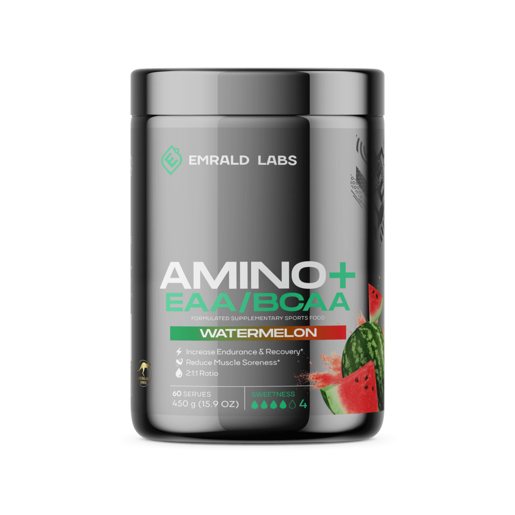 Emrald Labs Amino+ | EAAs/BCAAs (5) & EMRALD-Amino+-60Srv-Wat