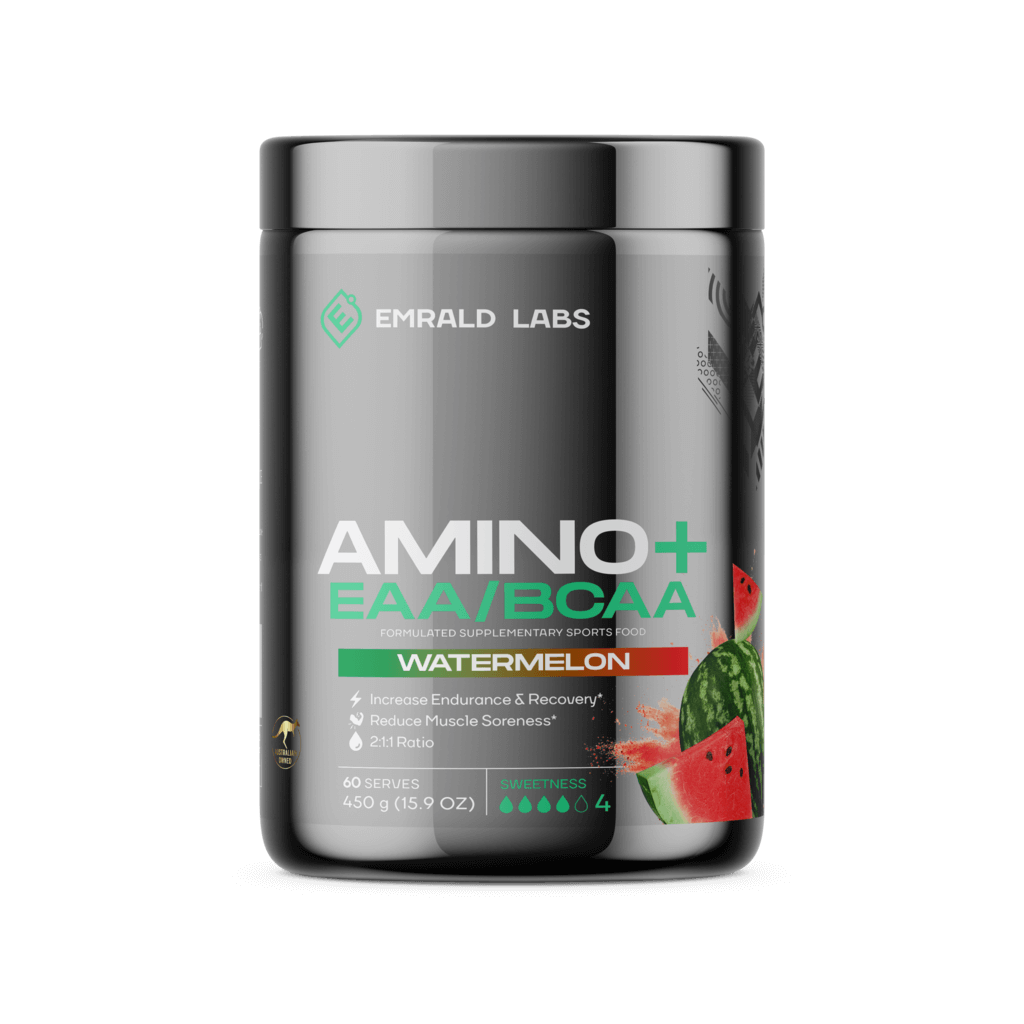 Emrald Labs Amino+ | EAAs/BCAAs (4) & EMRALD-Amino+-60Srv-Wat