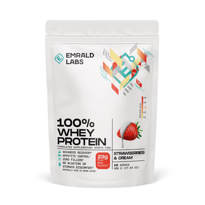 Emrald Labs 100% Whey Protein (39) & Emrald-100%Whey-500g-Straw