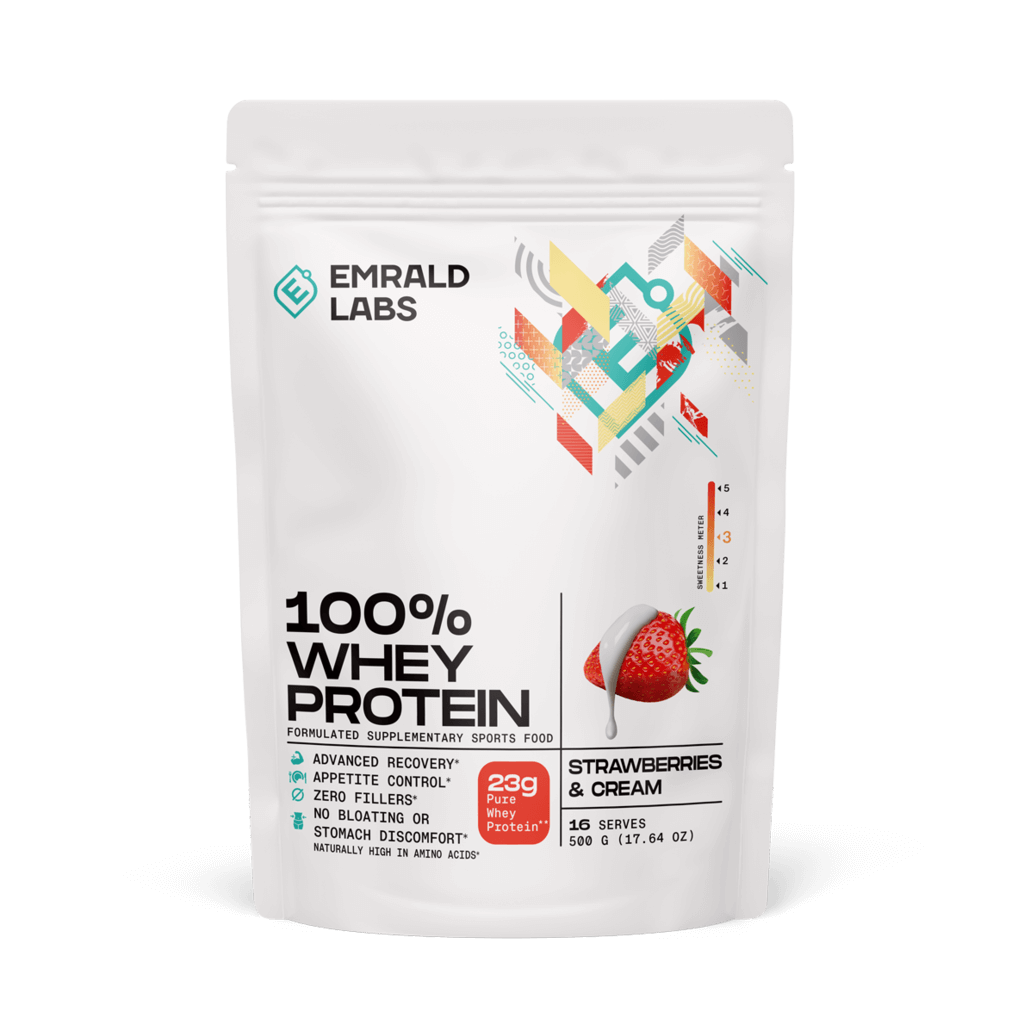 Emrald Labs 100% Whey Protein (39) & Emrald-100%Whey-500g-Straw