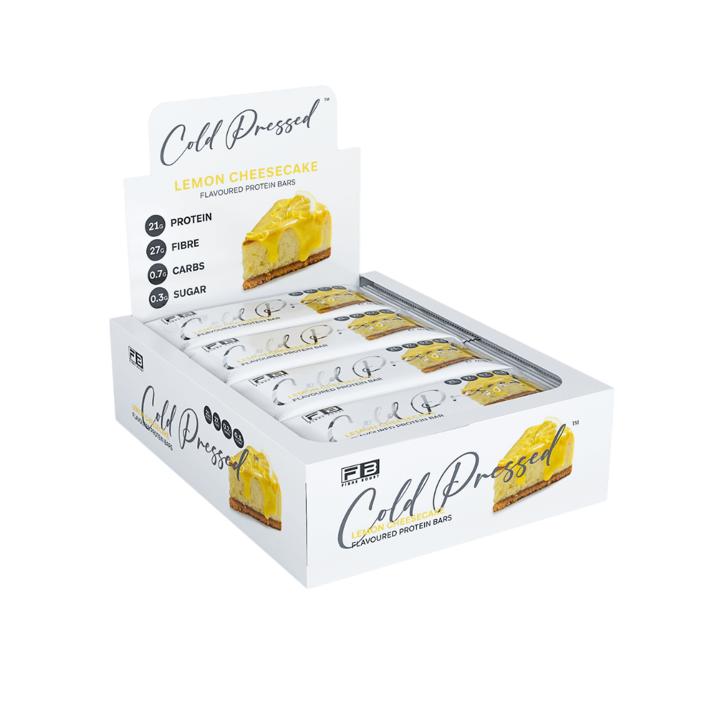 Cold Pressed Protein Bar (22) & FIBREBOOST-Cold-Press-Bar-Box12-LemonCh