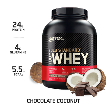 Optimum Nutrition Gold Standard Whey Protein (21) & ON-GSW-100%-5lb-CHO