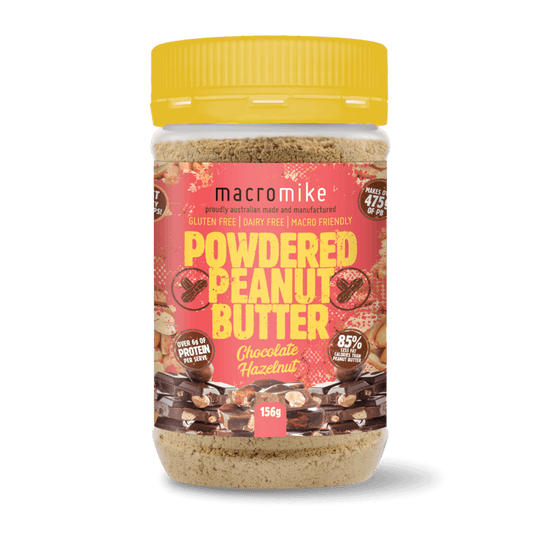 Macro Mike PB+ Powdered Peanut Butter & MacroMike-PB+-156g-Orig & MacroMike-PB+-156g-ChocHaz