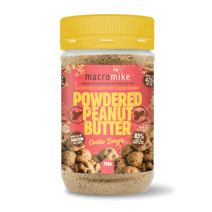 Macro Mike PB+ Powdered Peanut Butter (1) & MacroMike-PB+-156g-Cookie