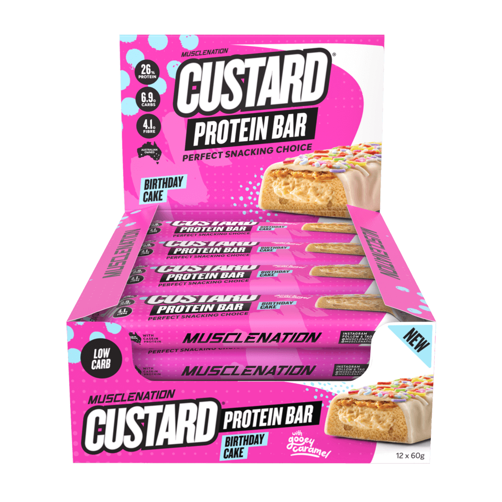 Muscle Nation Custard Protein Bar & MN-BAR-BOX12-Birthday