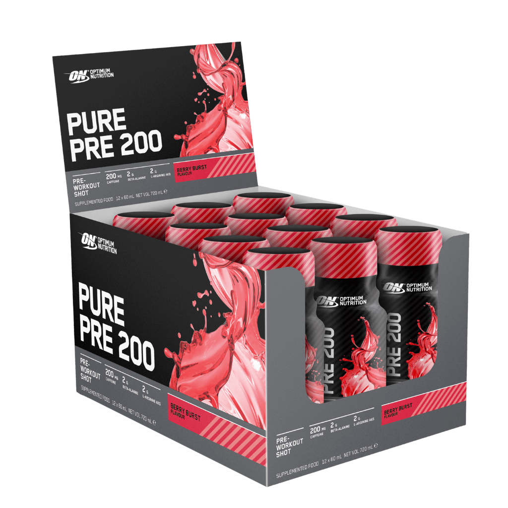 Optimum Nutrition Pure Pre 200 & ON-PURE-PRE-200-12x60ml-BERRY