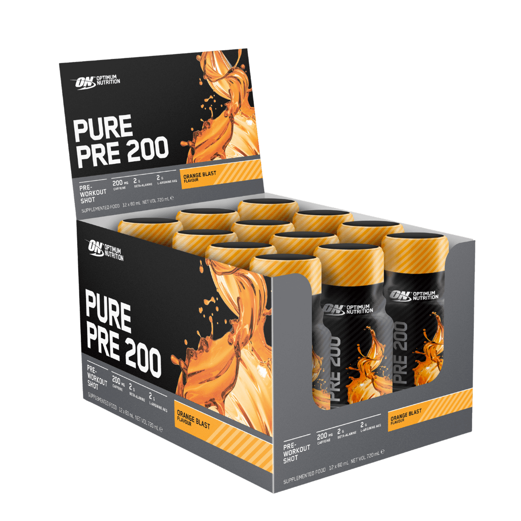 Optimum Nutrition Pure Pre 200 (1) & ON-PURE-PRE-200-12x60ml-ORANGE