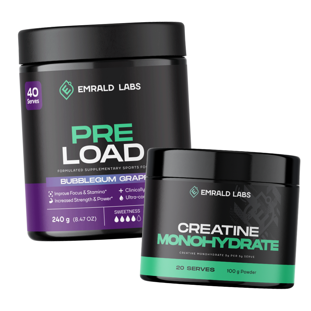 Premium Cretine Core O2 Emrald Labs Pre Load + Creatine Bundle | Oxygen – oxygennutrition.com.au