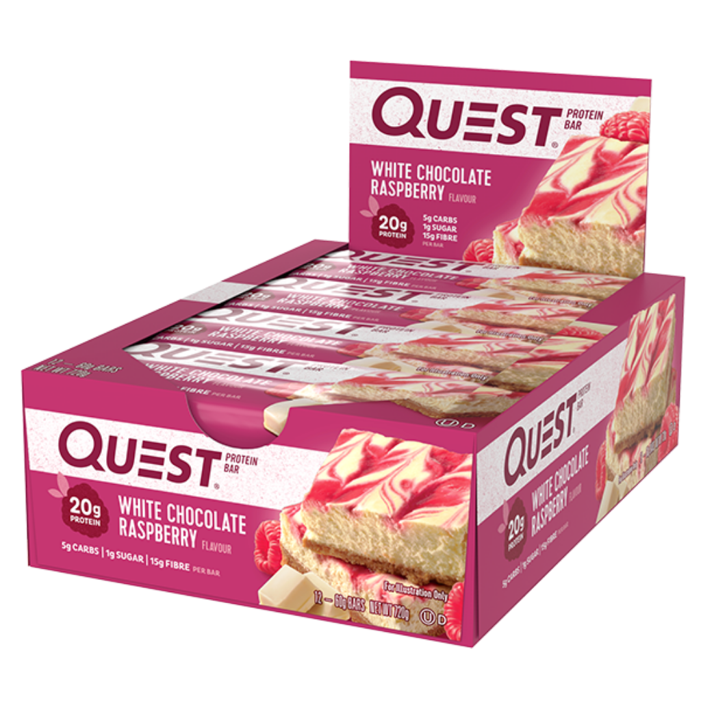 Quest Nutrition Quest Bars (3) & QUEST-BAR-BOX-12-WHTCHOCRASP