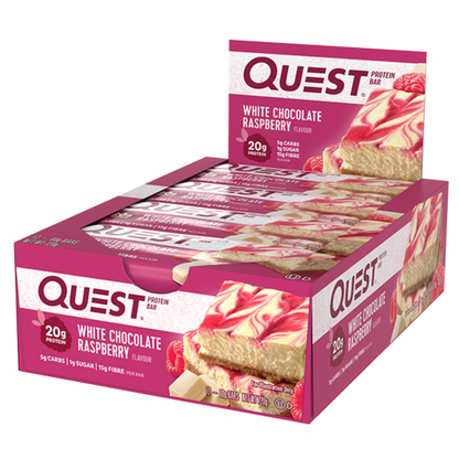 Quest Nutrition Quest Bars (3) & QUEST-BAR-BOX-12-WHTCHOCRASP