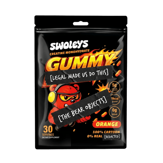 Swoleys - Creatine Monohydrate Gummy Bears & SWOLEYS-CREA-GUM-BULL-30SRV-Orgne