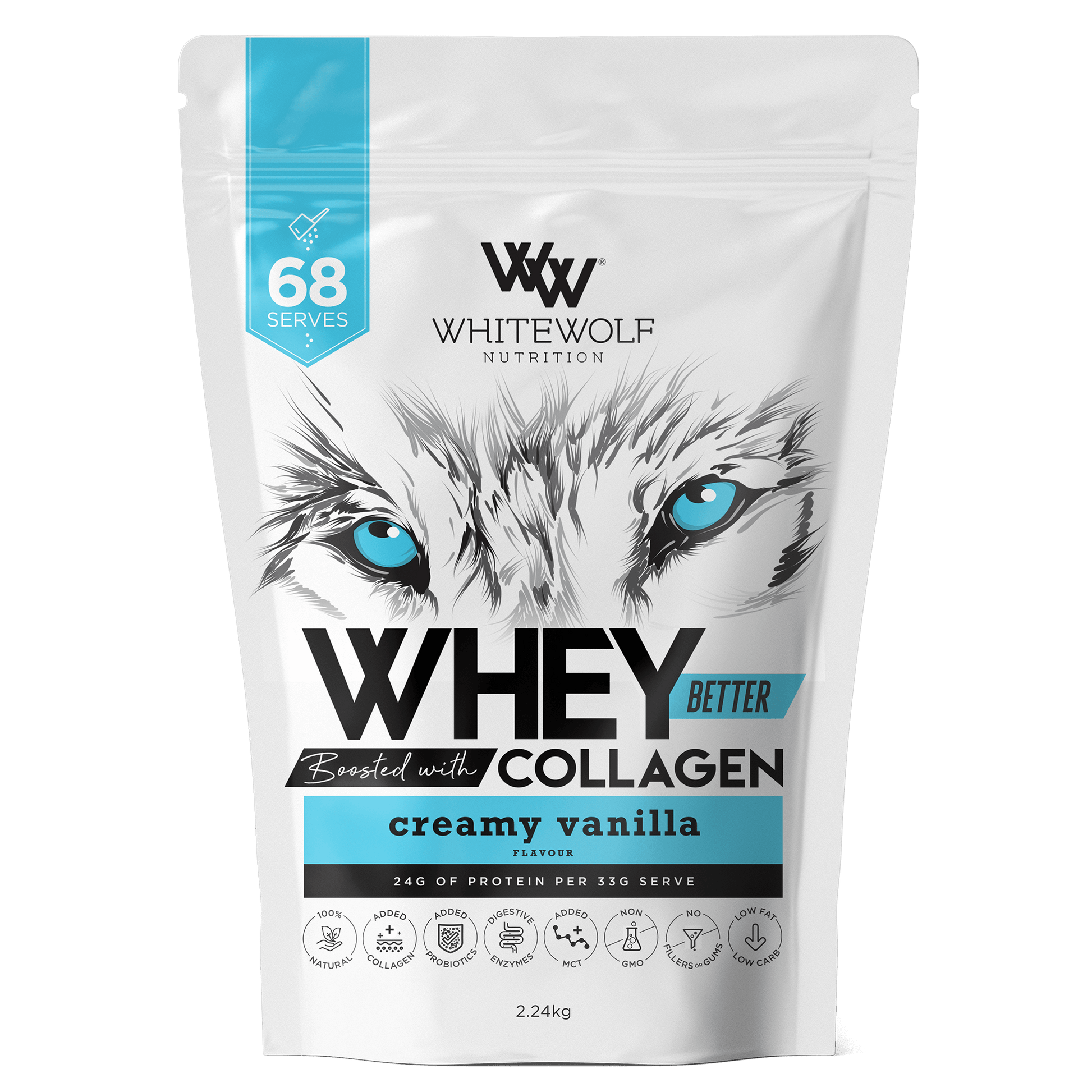 White Wolf Nutrition Whey Better Protein (7) & WW-WHEY-68SRV-Van