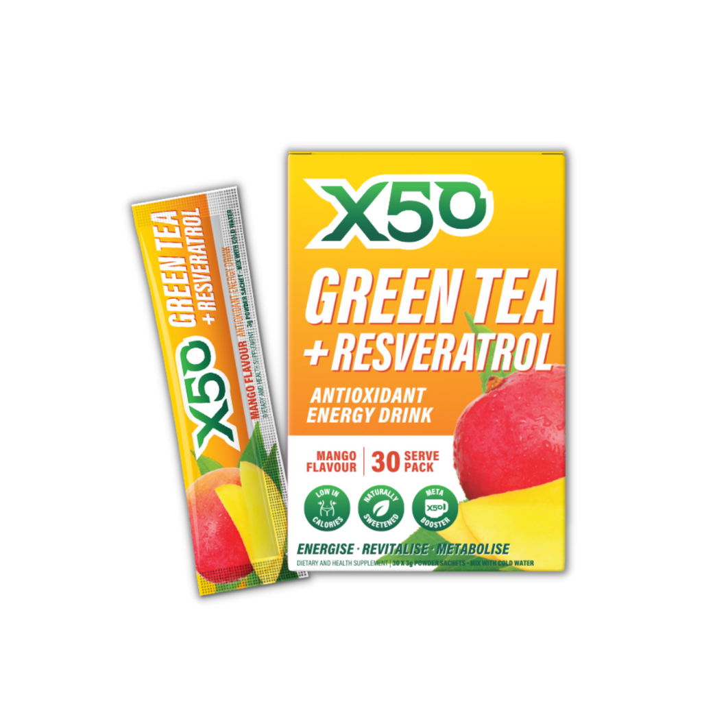 Green Tea x50 (15) & GreenTea-x50-30Srv-90g-Mango